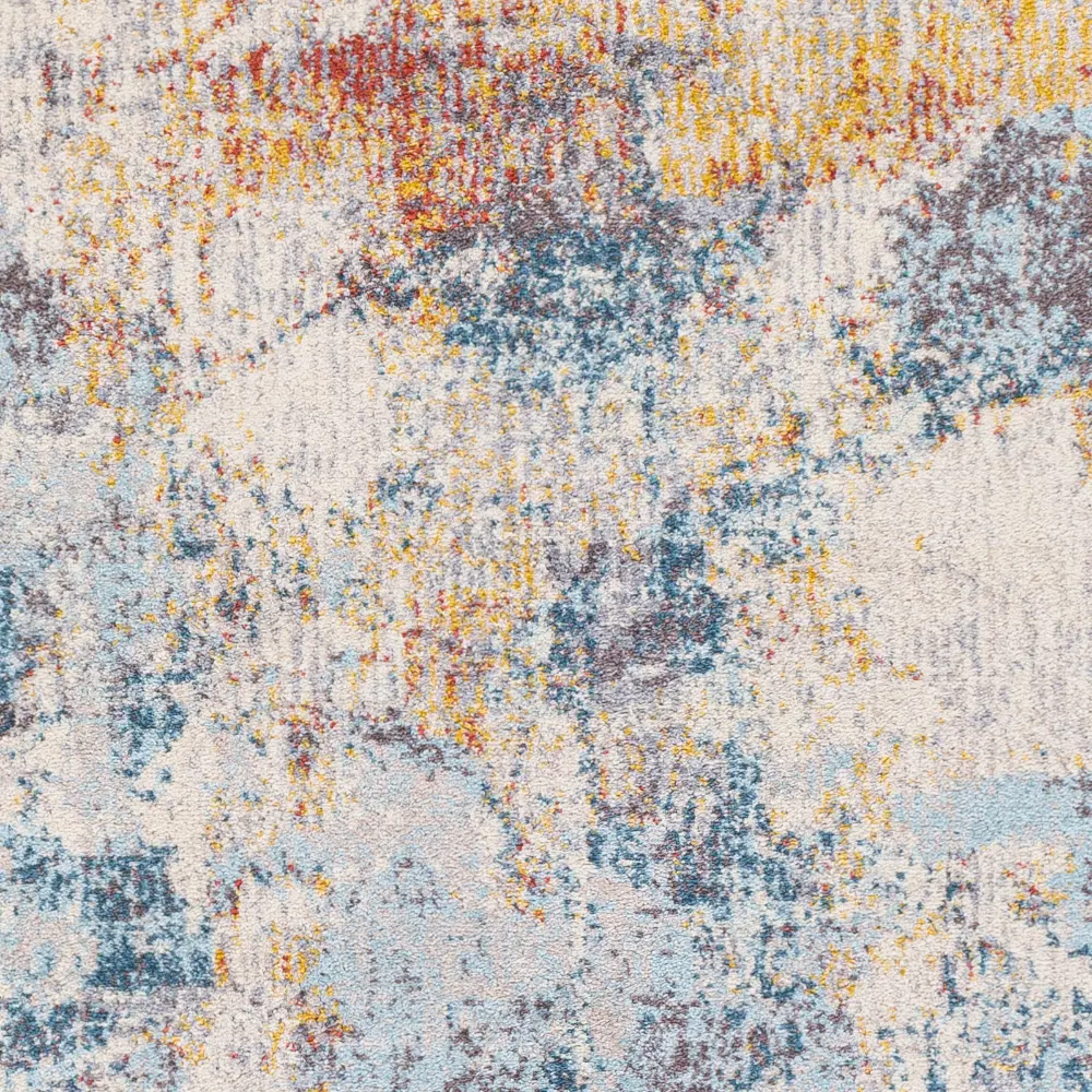 Valerie Abstract Modern Marble Dark Blue Rug - Image 2