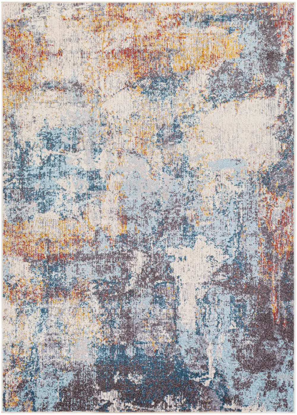 Valerie Abstract Modern Marble Dark Blue Rug - Image 4