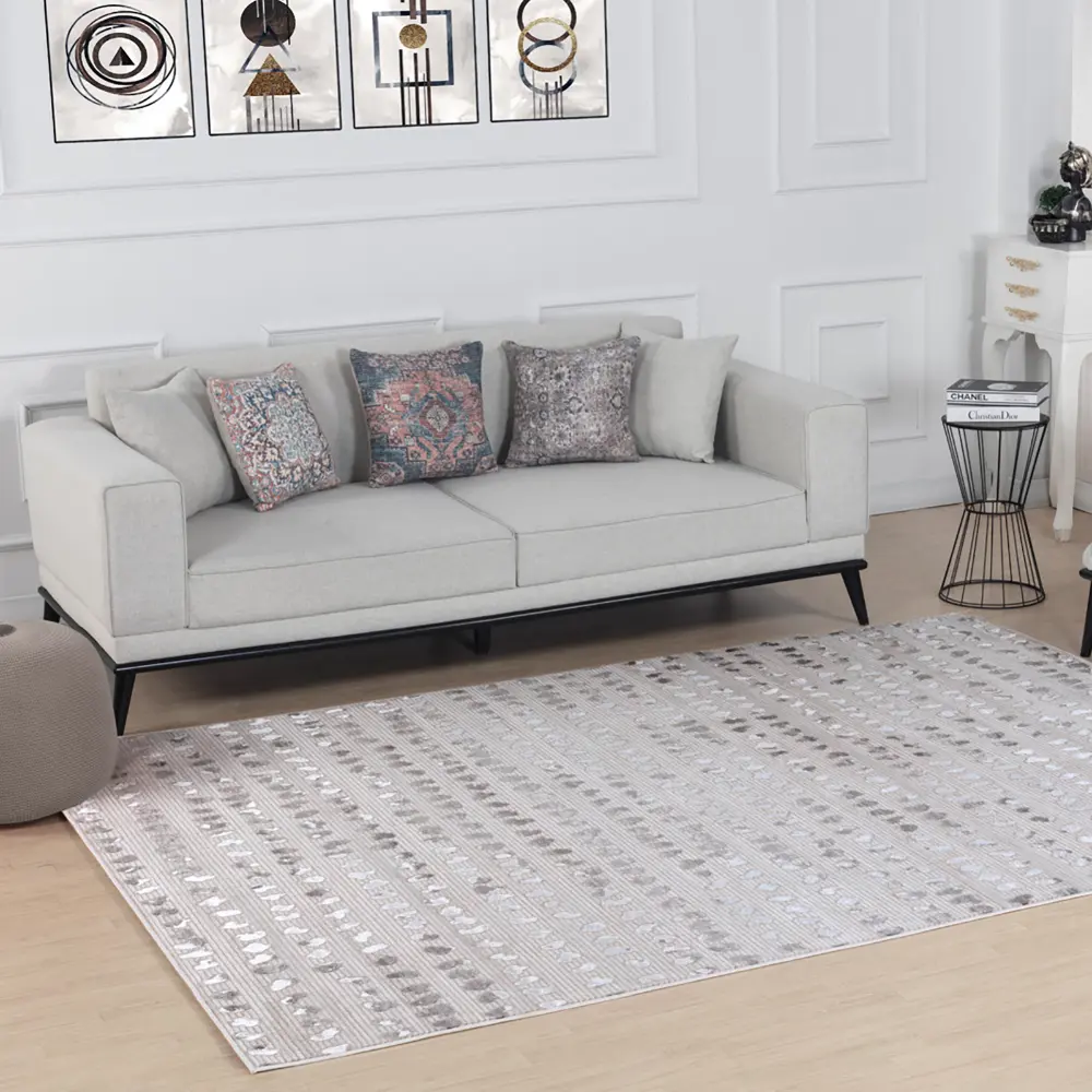 Valkiria Scandi Modern Beige/White Polka Dot Rug