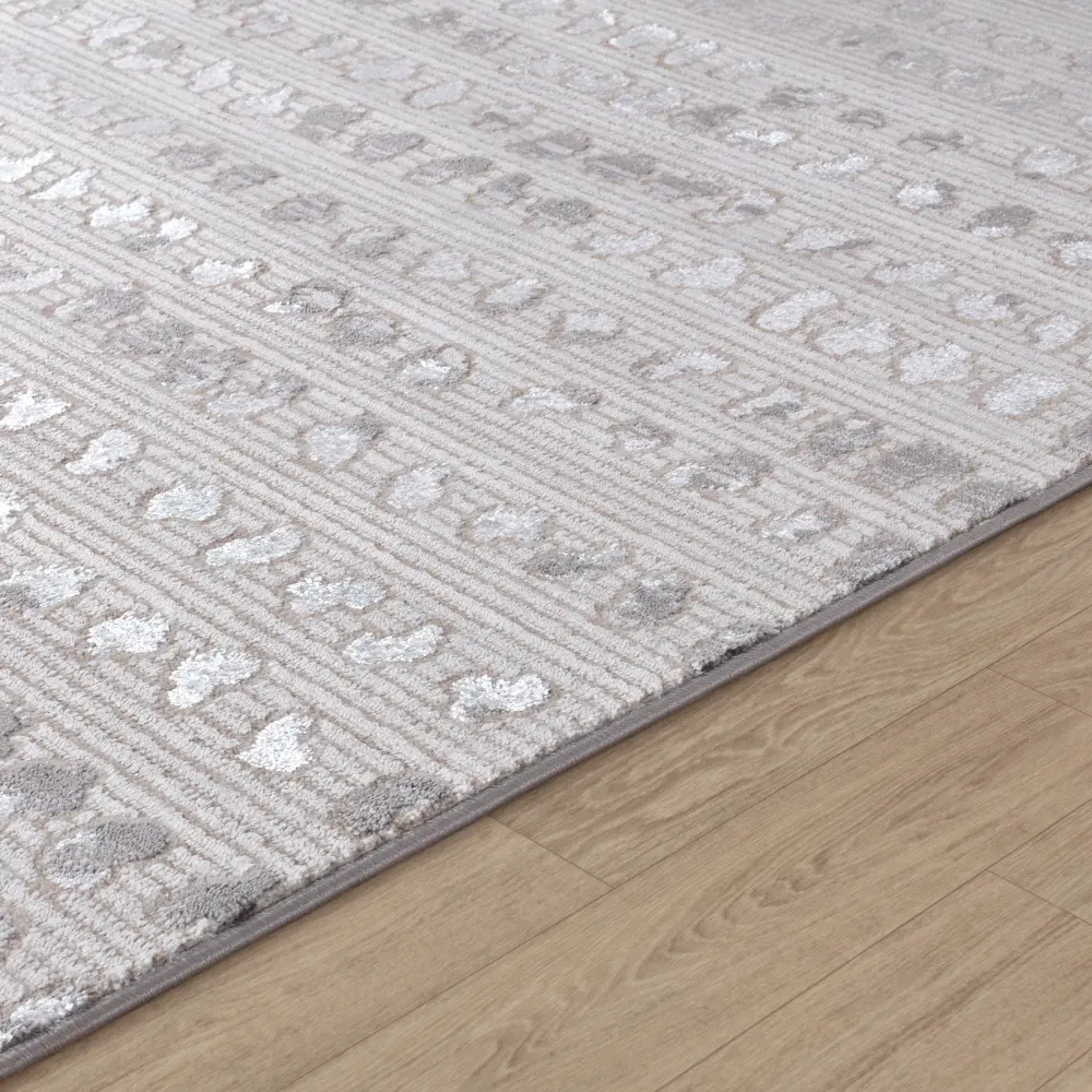 Valkiria Scandi Modern Beige/White Polka Dot Rug - Image 3