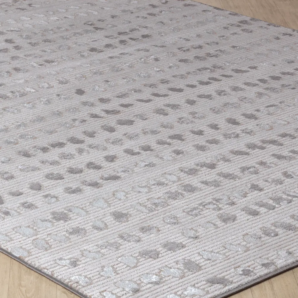 Valkiria Scandi Modern Beige/White Polka Dot Rug - Image 7