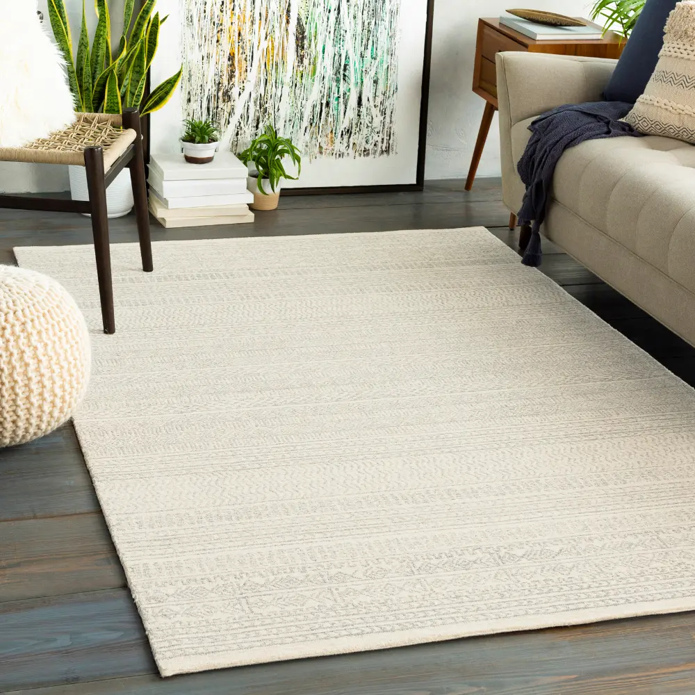 Vaniya Hand-Tufted Global Wool Grey Rug