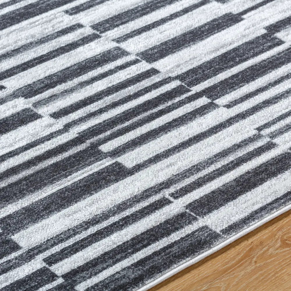 Vartika Scandi Modern Black Rug - Image 2