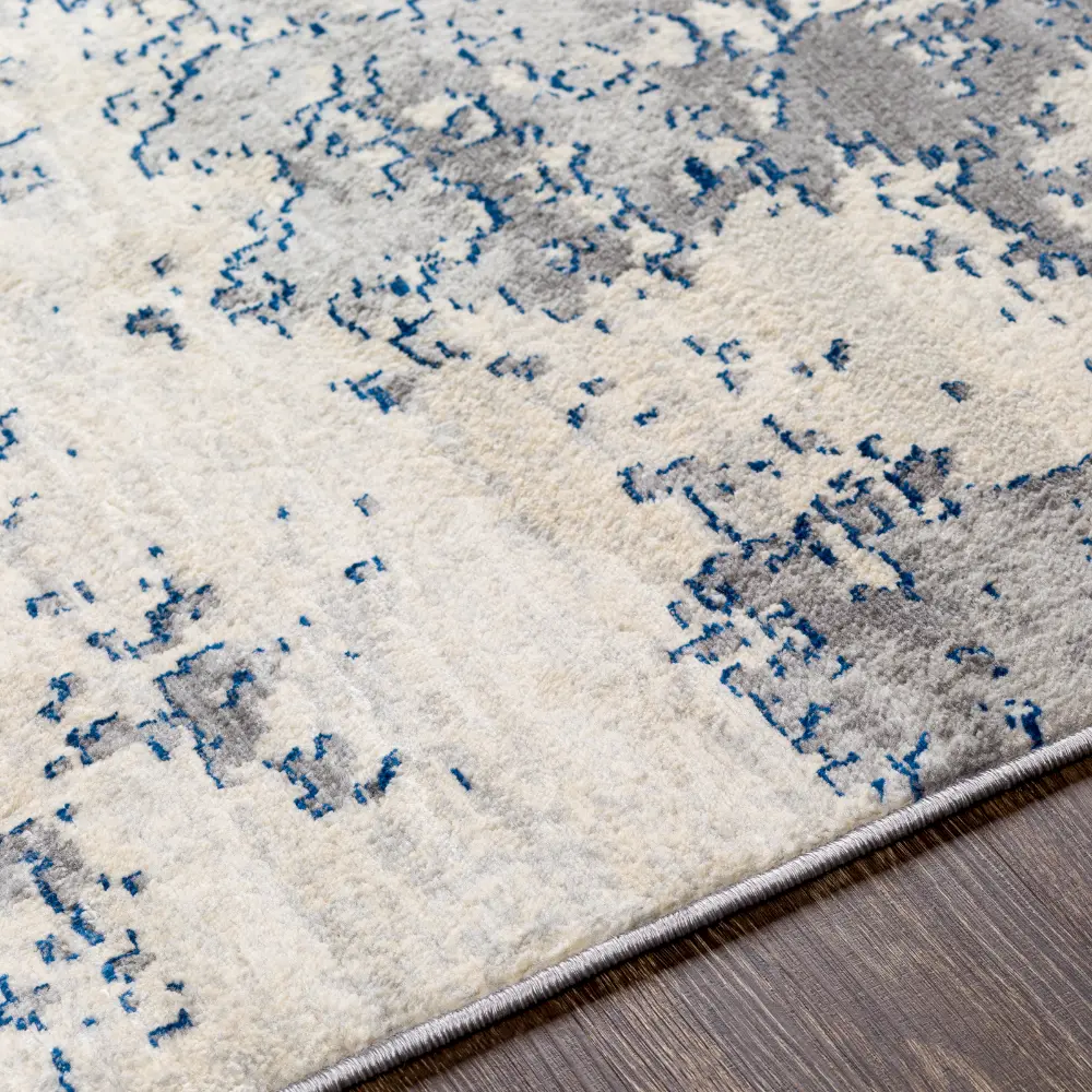 Victoire Abstract Modern Marble Dark Blue Rug - Image 3