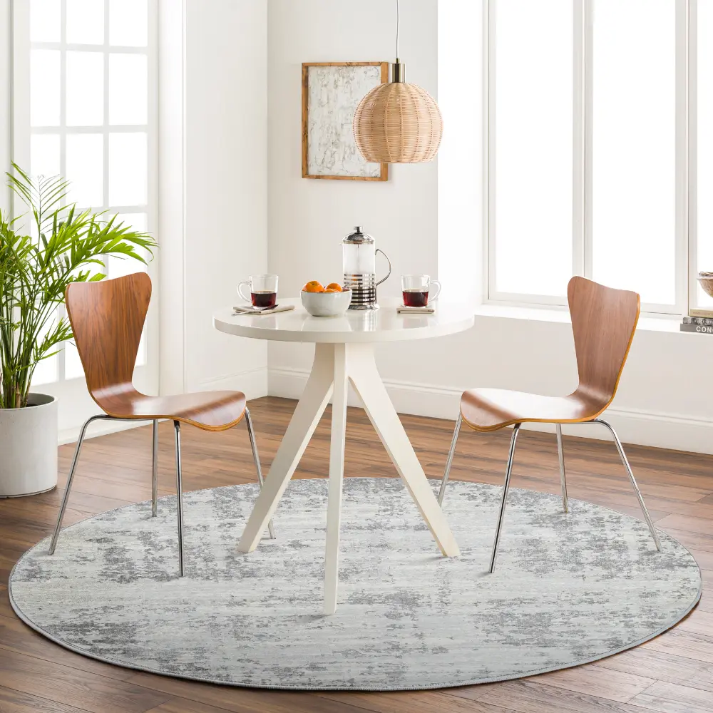 Victoire Abstract Modern Marble Grey/Ivory Rug - Image 13