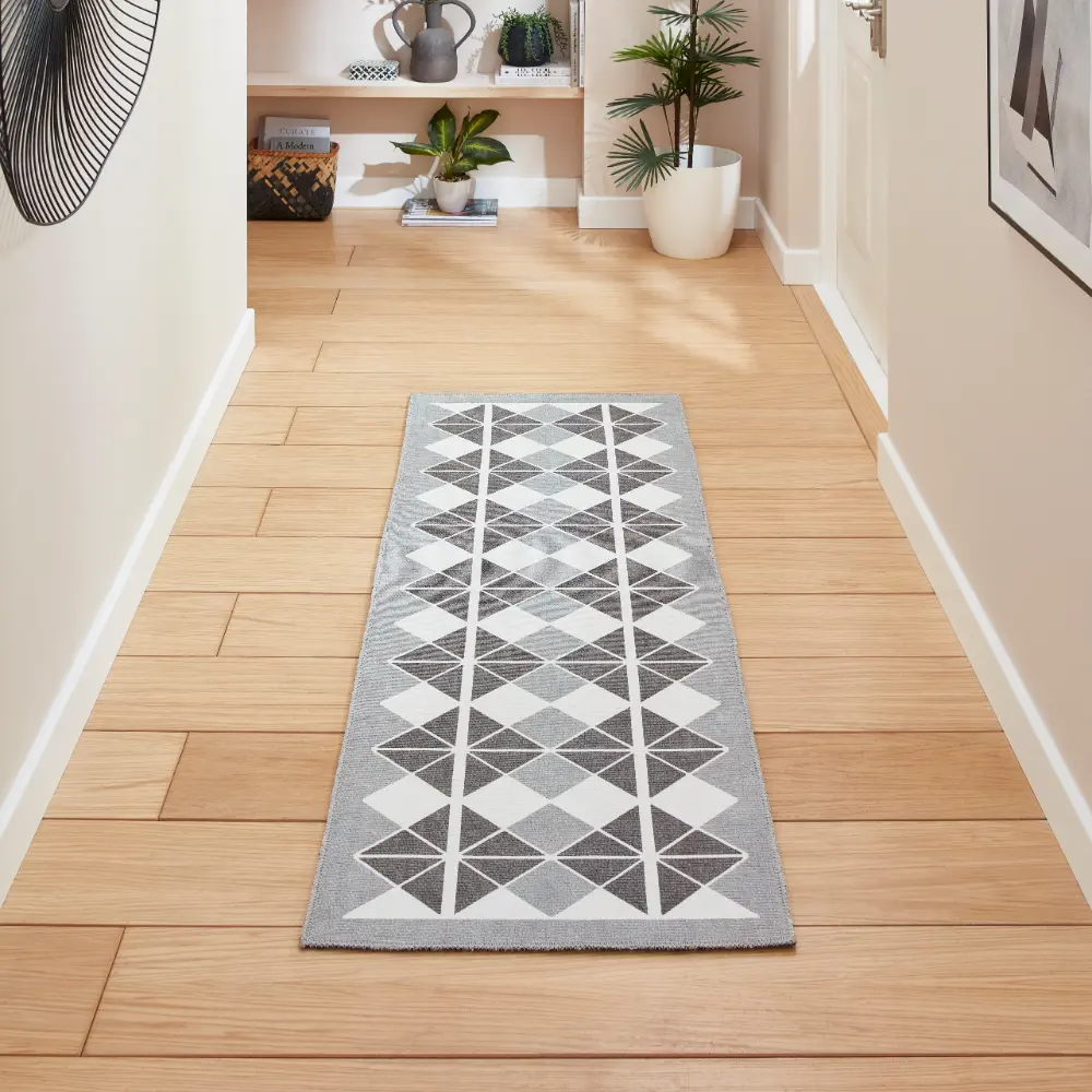 Victoria H1184 Grey/Dark Grey Washable Rug