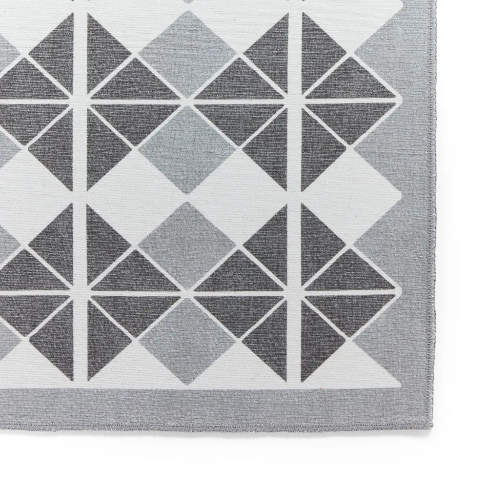 Victoria H1184 Grey/Dark Grey Washable Rug - Image 6