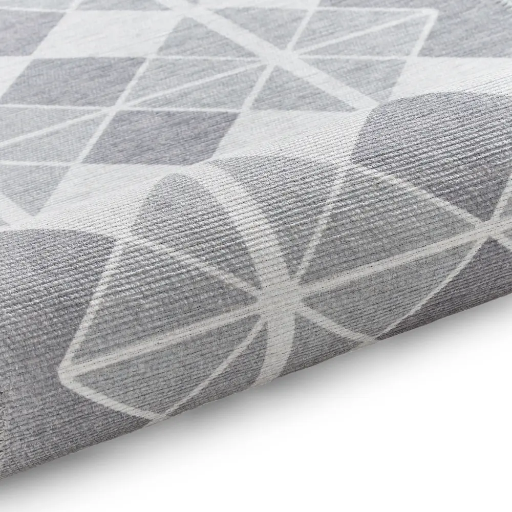 Victoria H1184 Grey/Light Grey Washable Rug - Image 7