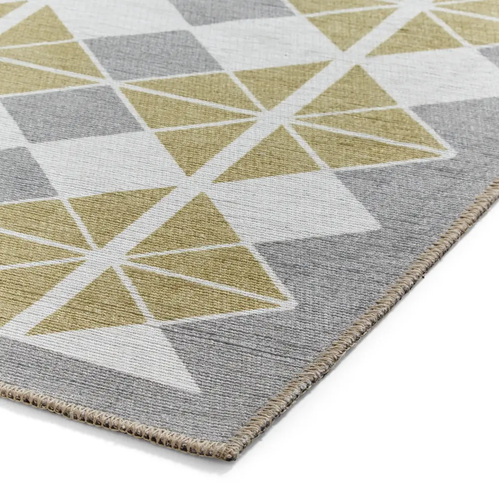 Victoria H1184 Grey/Yellow Washable Rug - Image 5