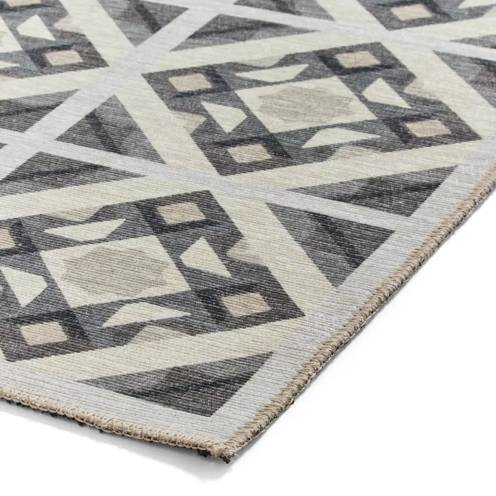 Victoria H1187 Grey/Beige Washable Rug - Image 4