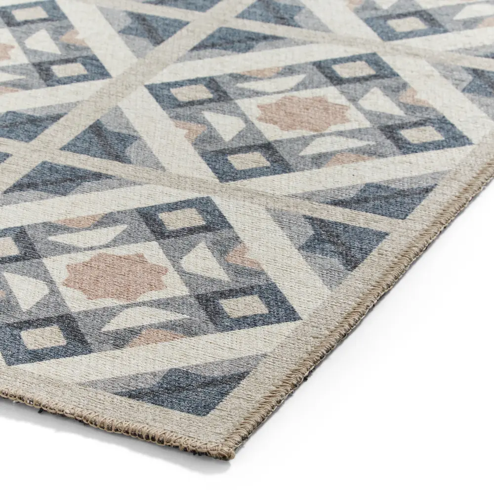 Victoria H1187 Grey/Orange Washable Rug - Image 3