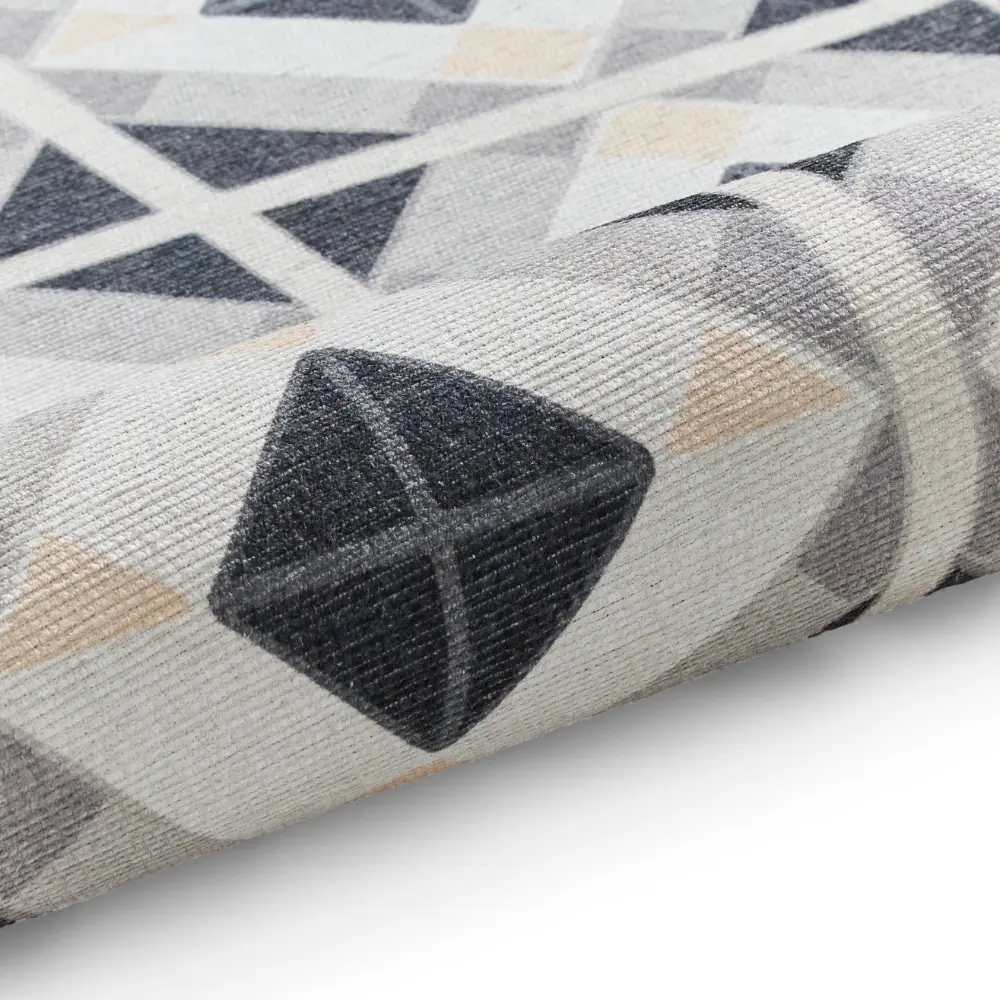 Victoria H1190 Grey/Beige Washable Rug - Image 2