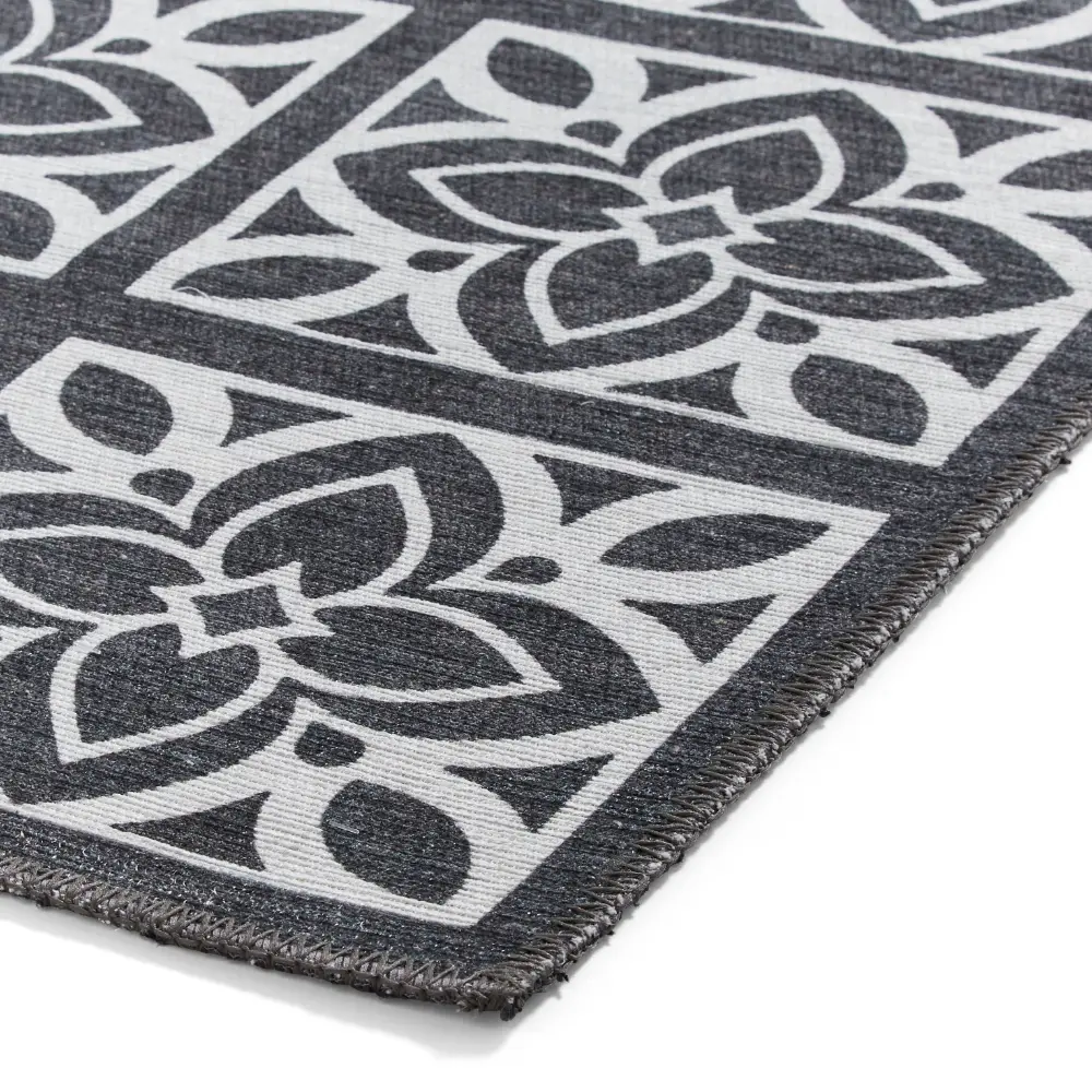 Victoria H1191 Dark Grey Washable Rug - Image 8