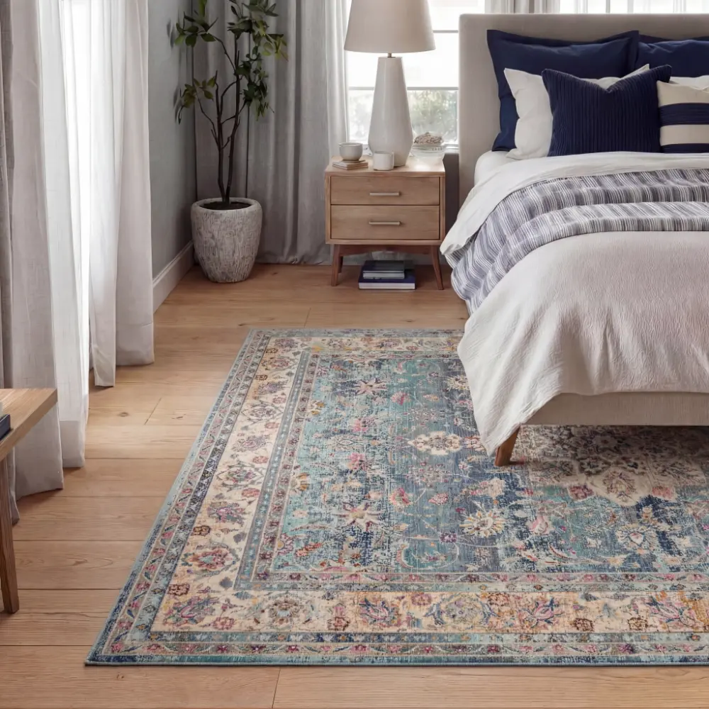 Vintage Kashan VKA01 Blue Rug - Image 11