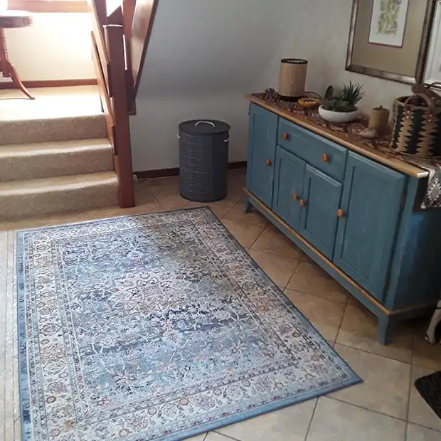 Vintage Kashan VKA01 Blue Rug - Image 2