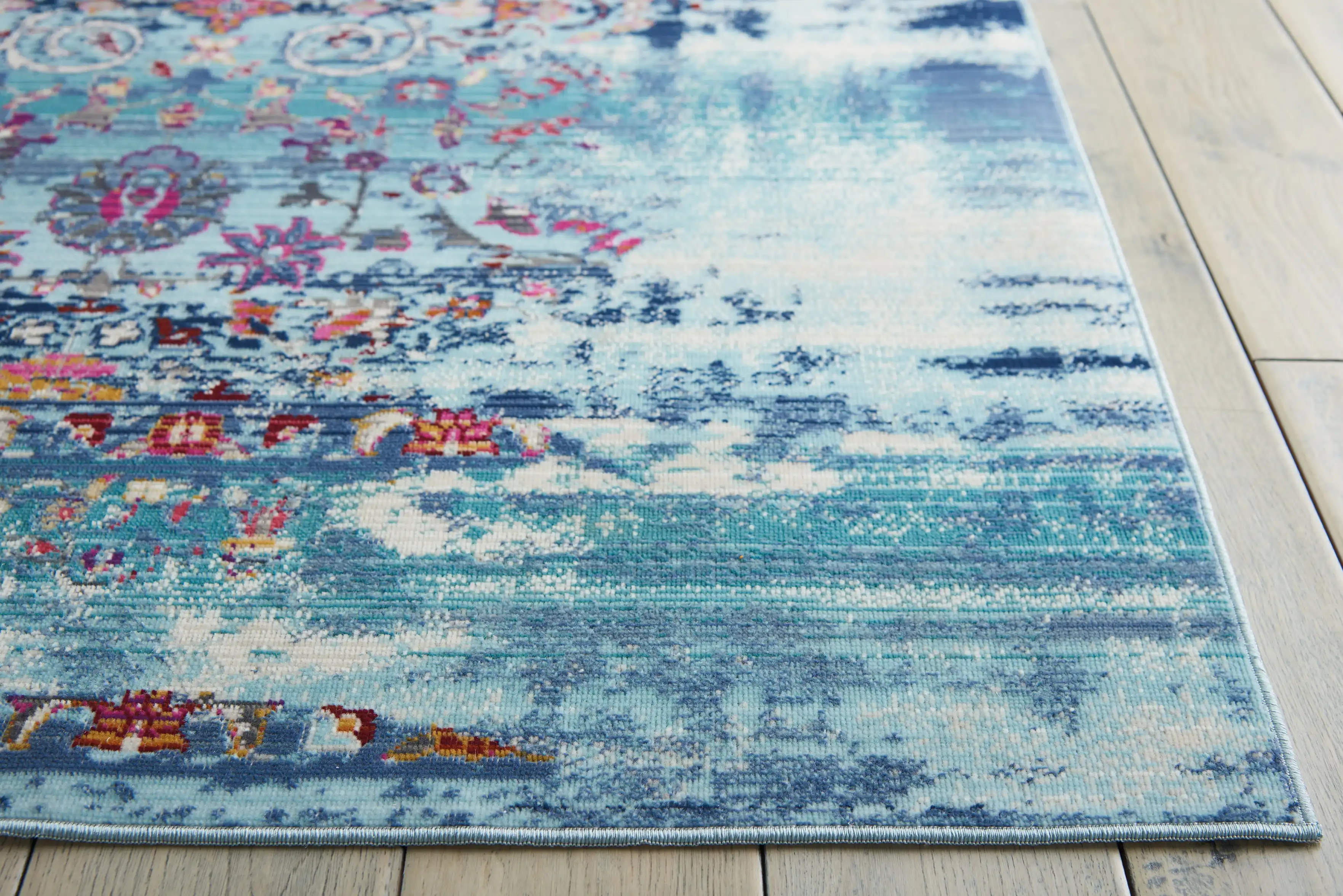 Vintage Kashan VKA02 Blue Rug - Image 3