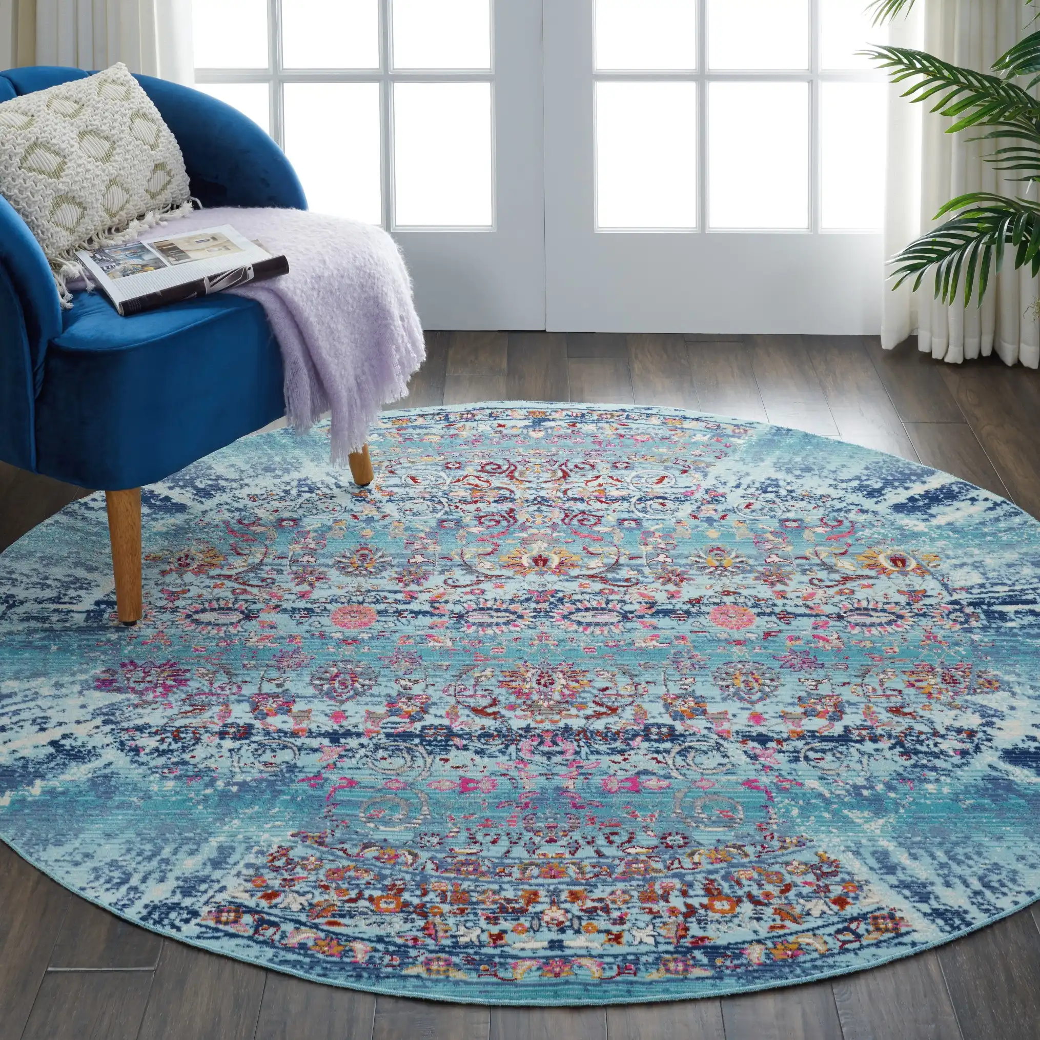 Vintage Kashan VKA02 Blue Rug - Image 4