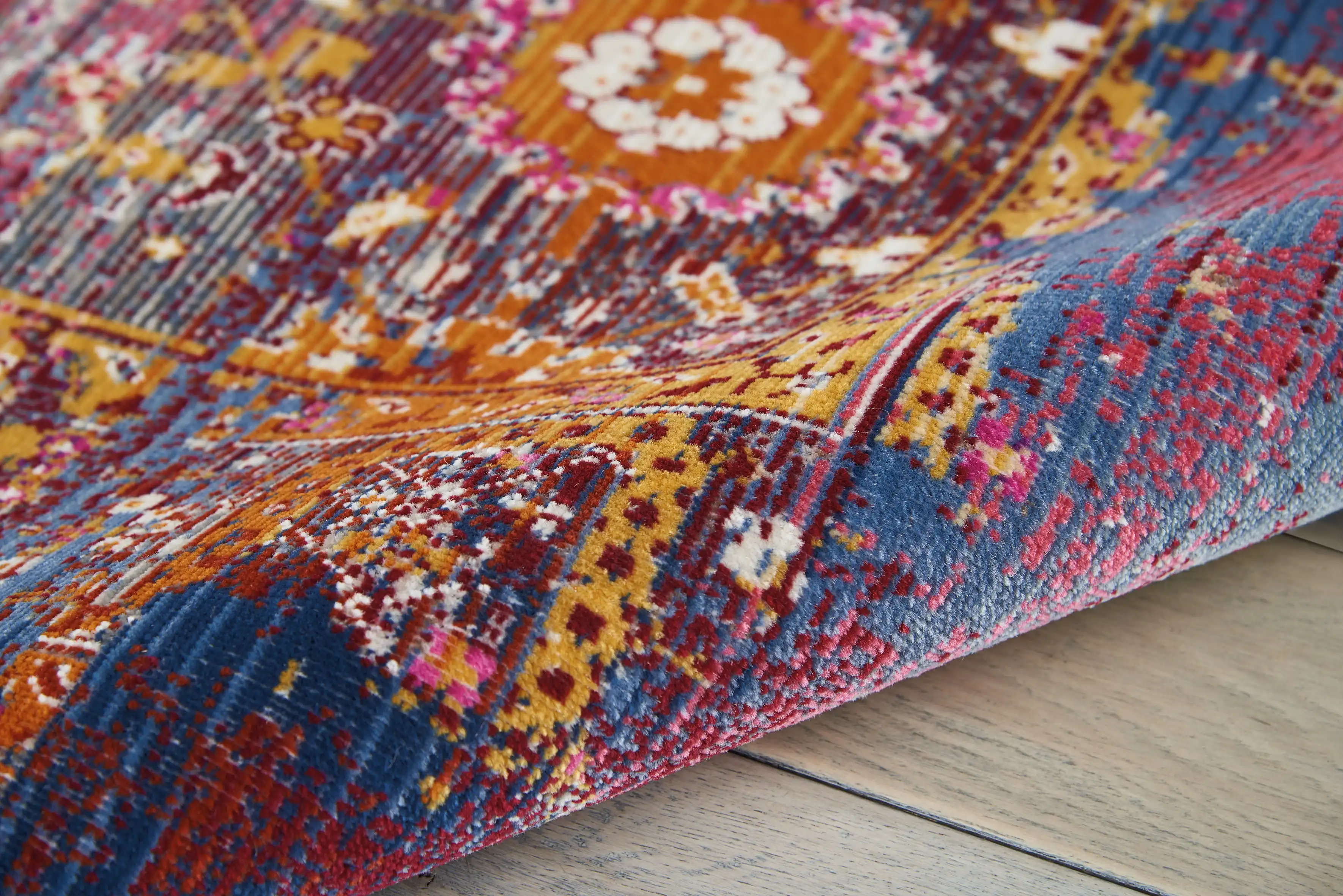 Vintage Kashan VKA03 Red Multi Rug - Image 3