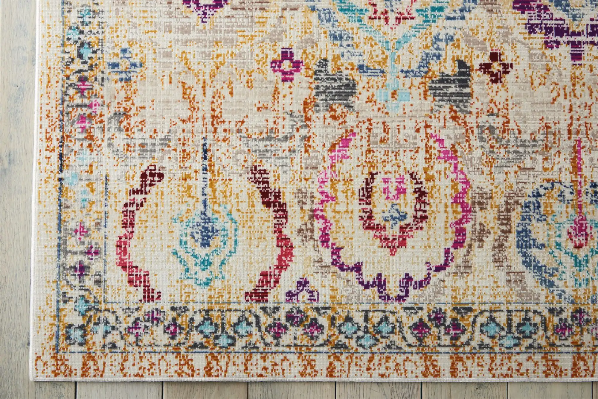 Vintage Kashan VKA04 Ivory Multi Rug - Image 12