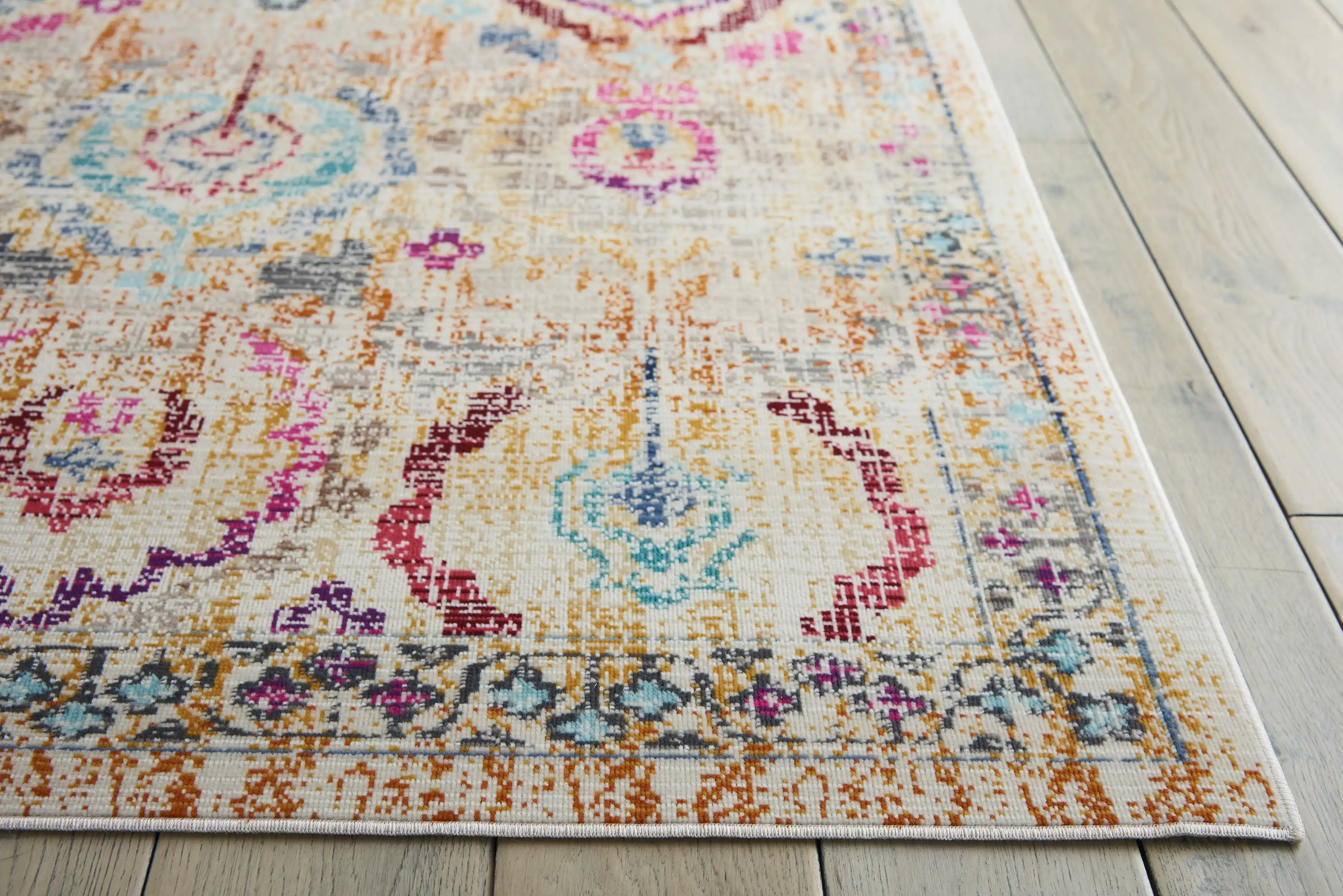 Vintage Kashan VKA04 Ivory Multi Rug - Image 7