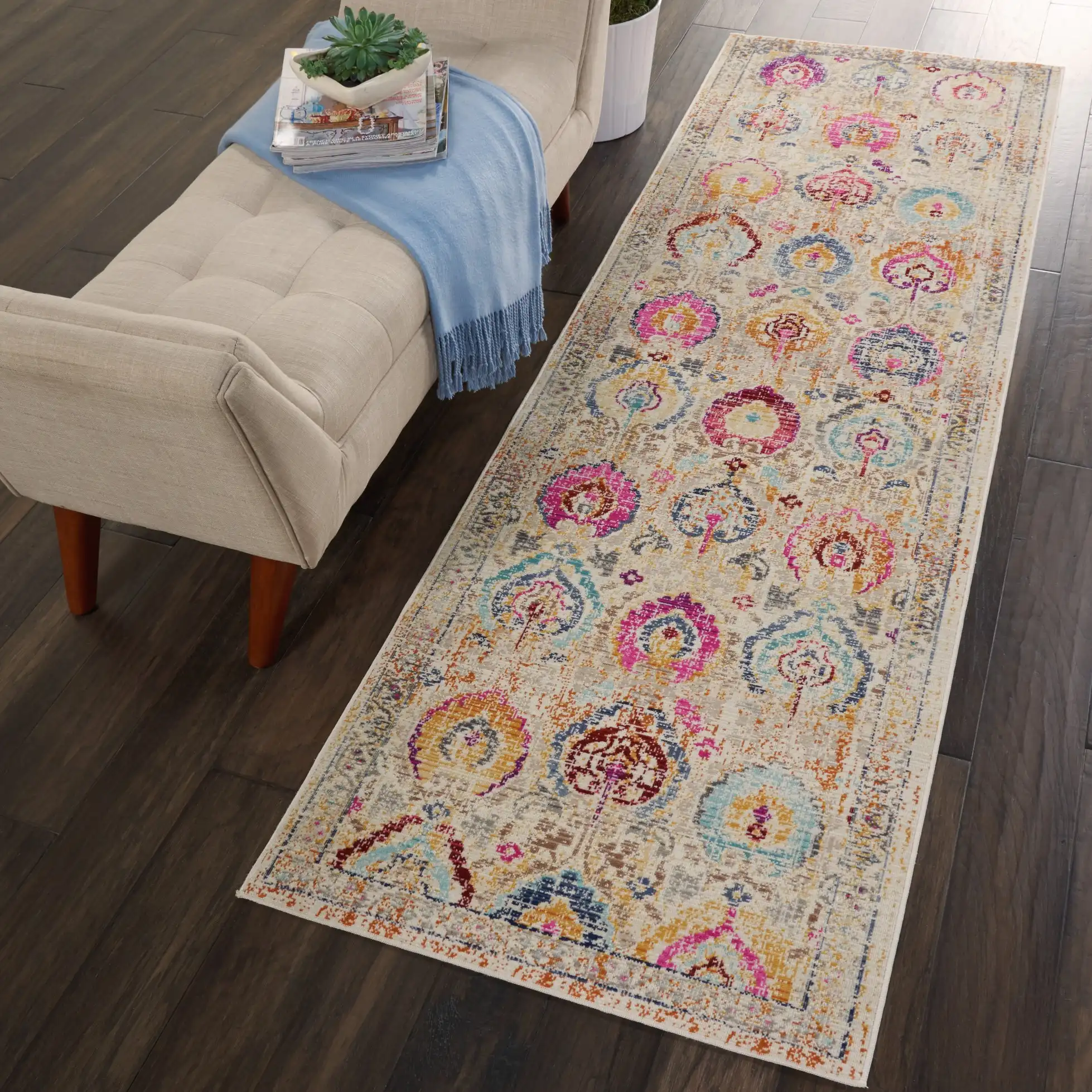 Vintage Kashan VKA04 Ivory Multi Rug - Image 9
