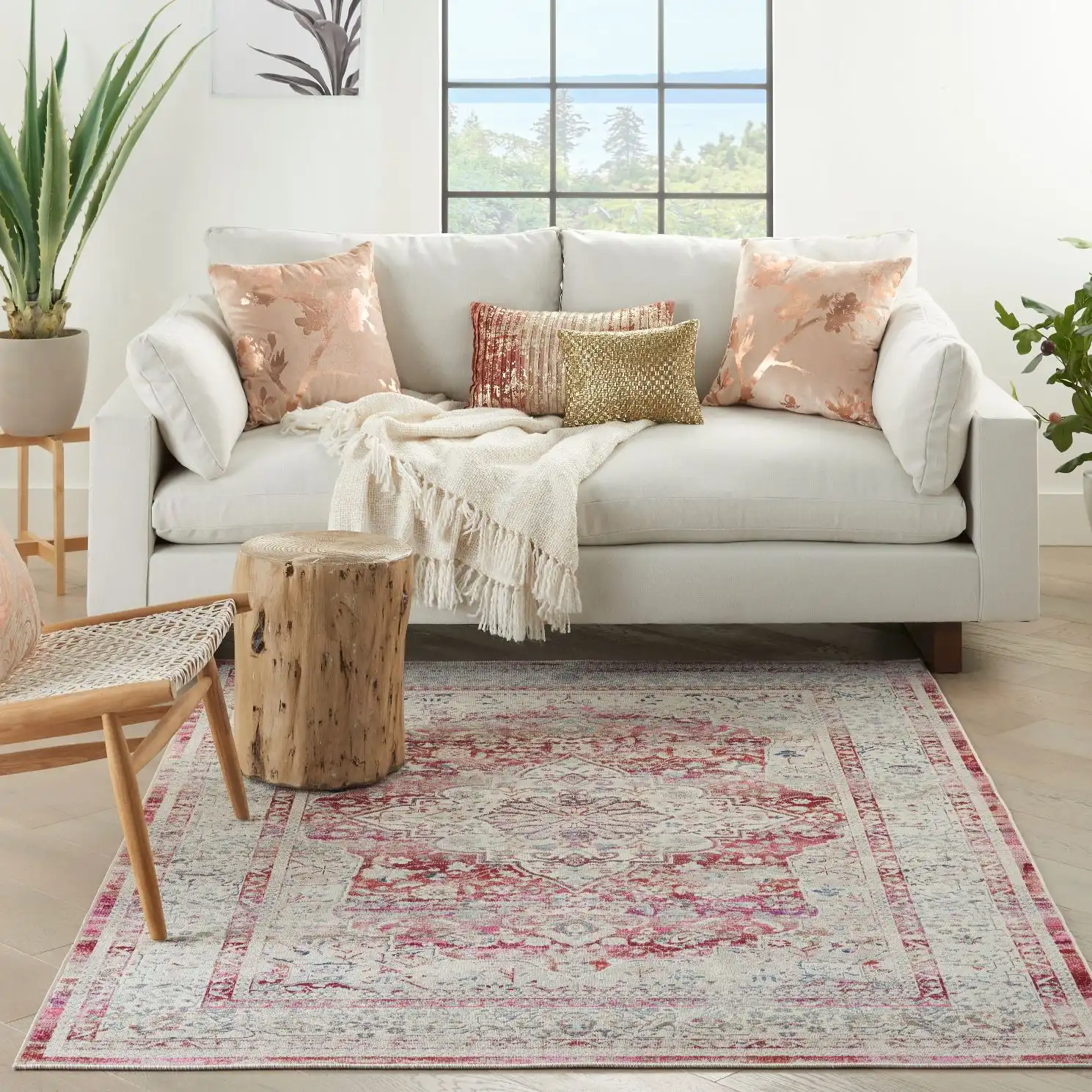 Vintage Kashan VKA07 Red Ivory Rug - Image 3