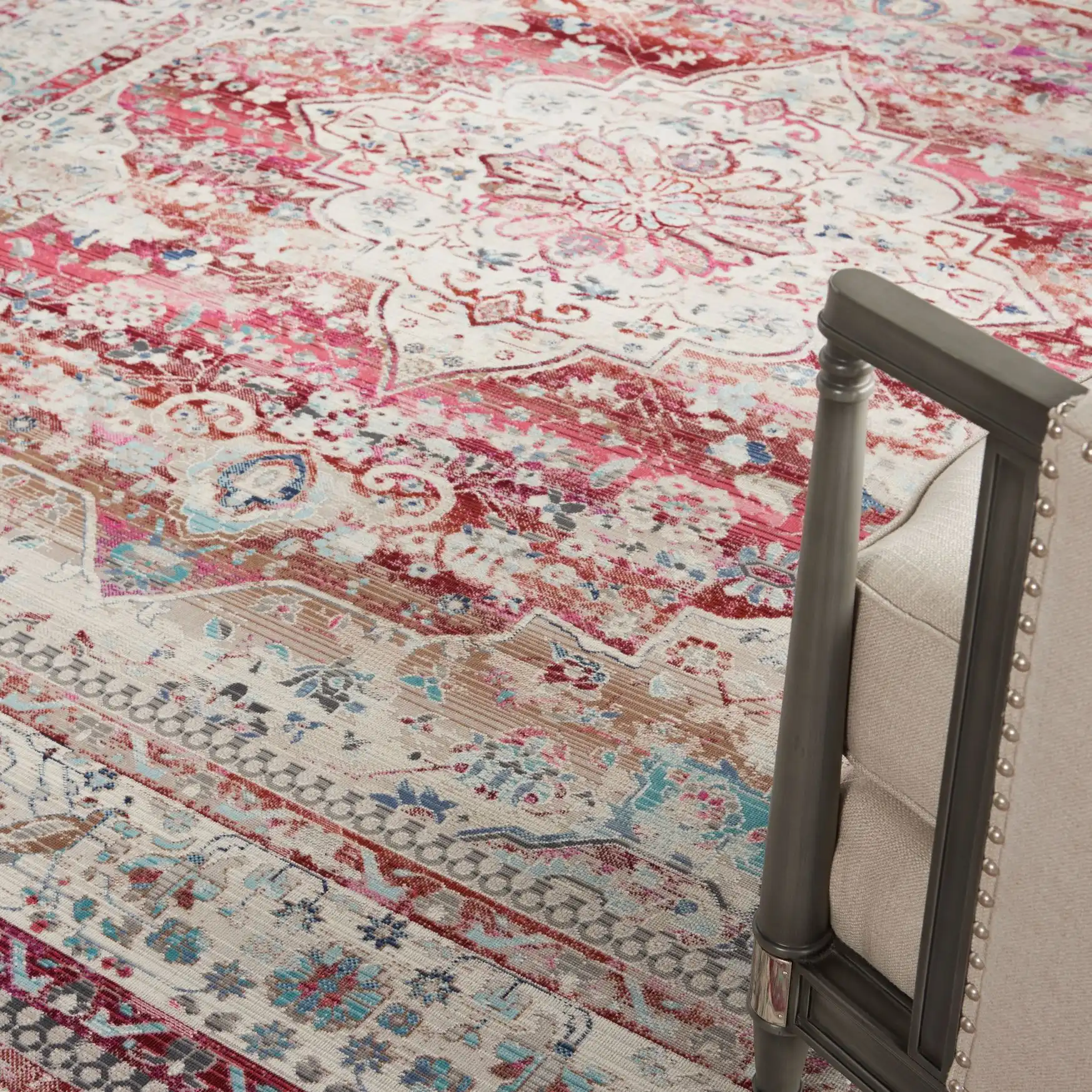 Vintage Kashan VKA07 Red Ivory Rug - Image 4