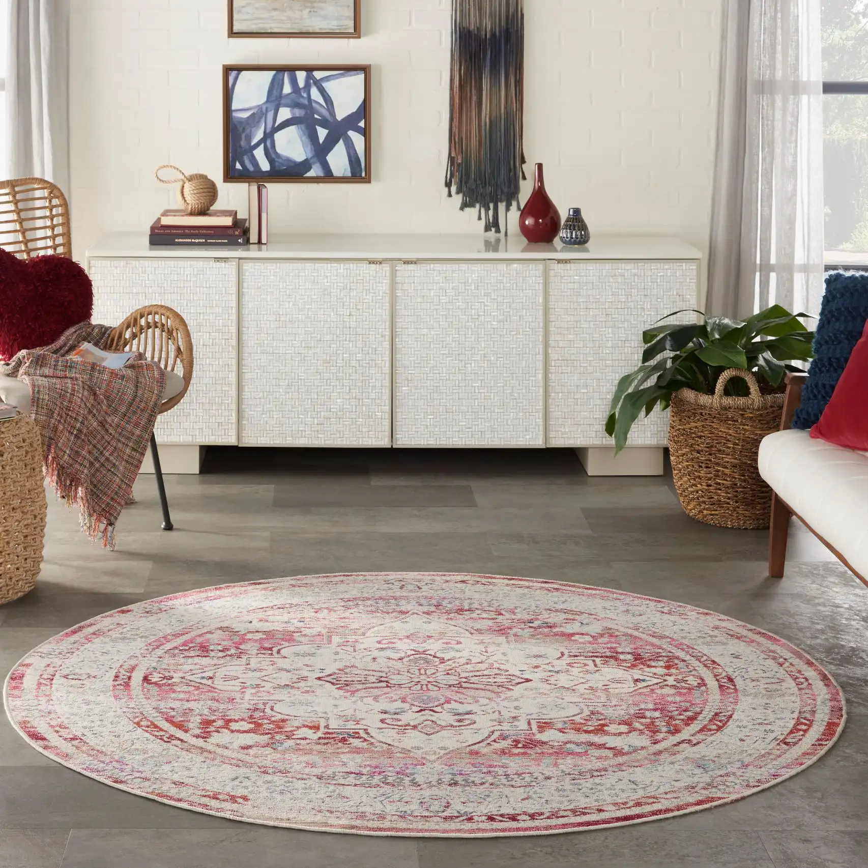Vintage Kashan VKA07 Red Ivory Rug - Image 5