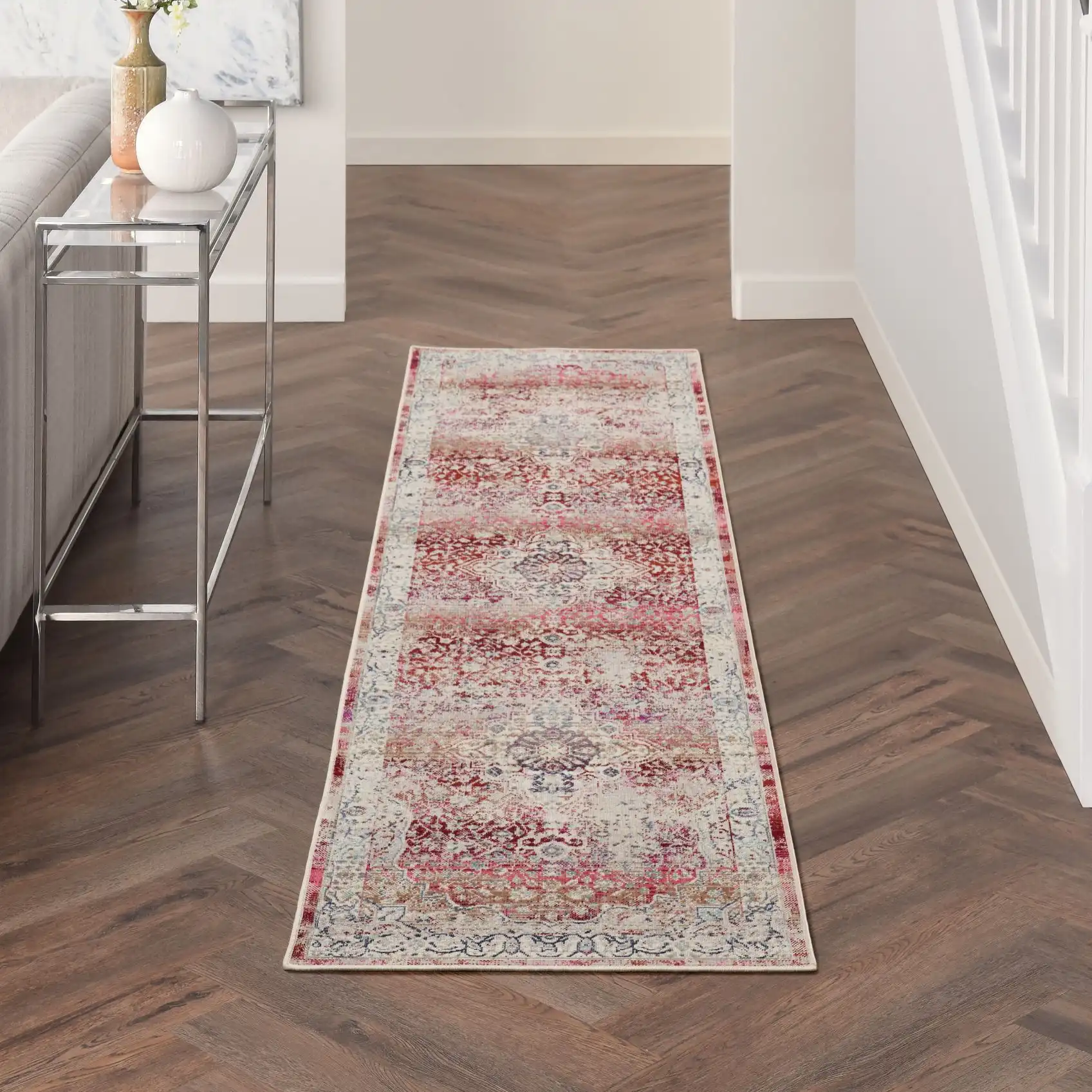 Vintage Kashan VKA07 Red Ivory Rug - Image 7