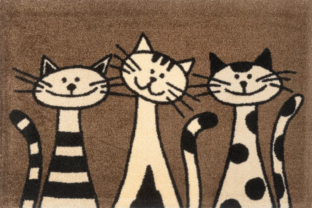 Wash+Dry DESIGN Three Cats Taupe - Image 2