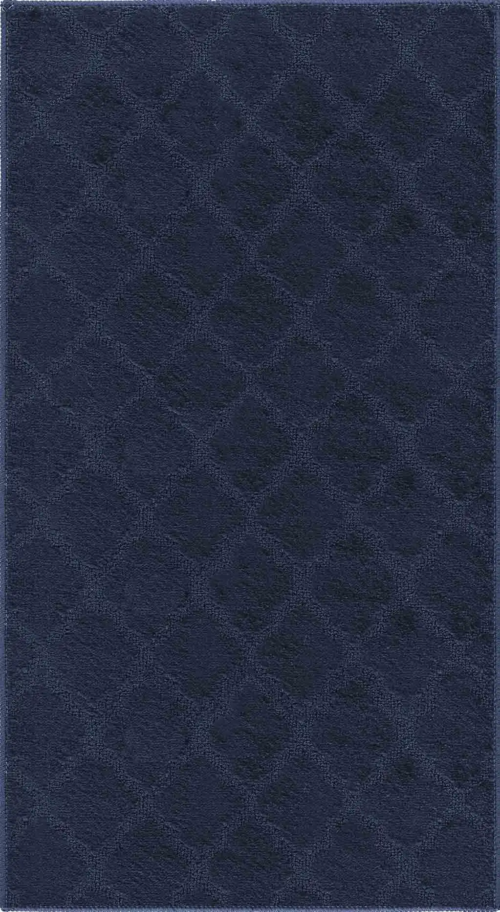Washable 9mm Gel-Back Ivy Trellis Navy Rug - Image 2