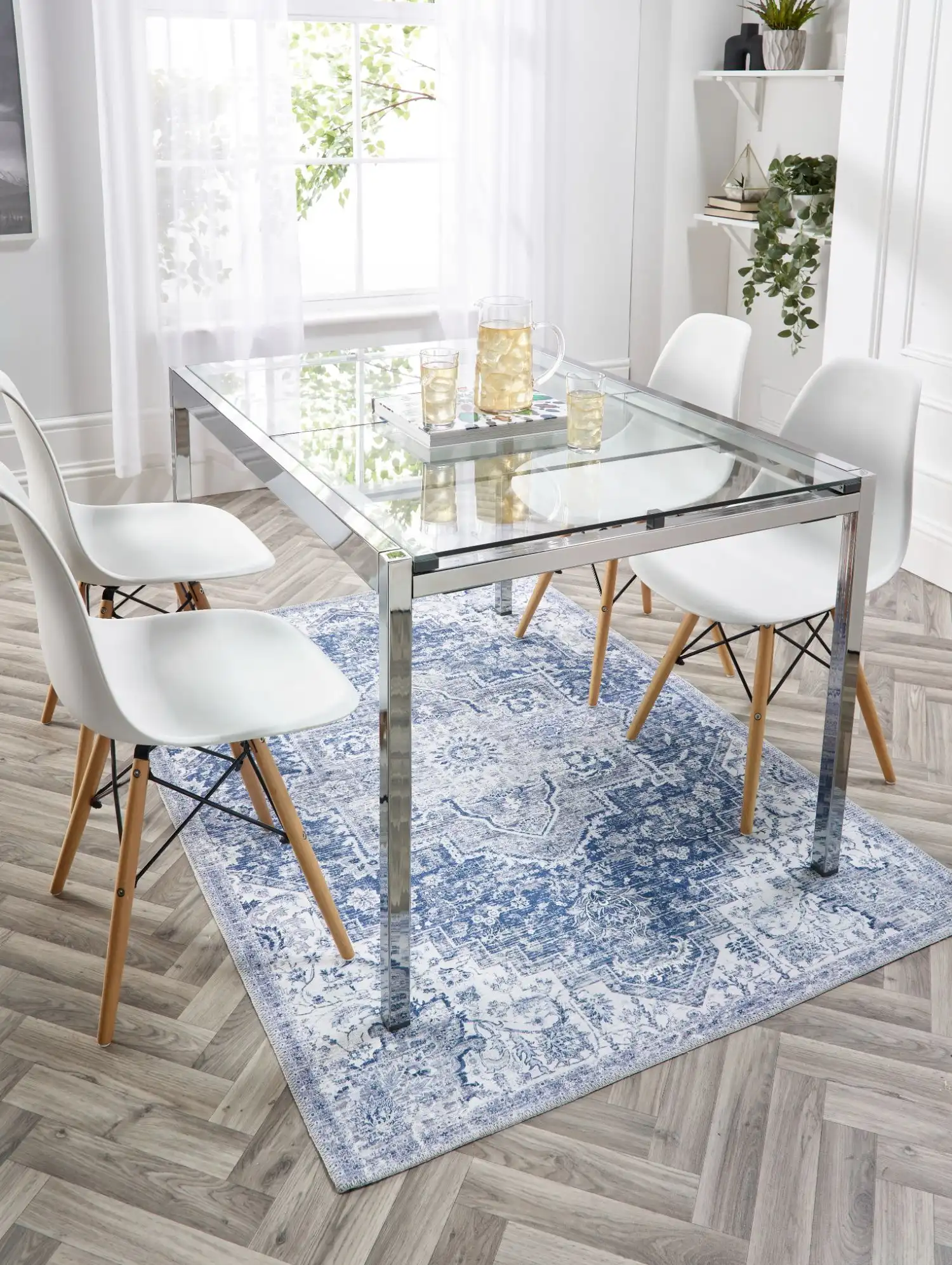 Washable Hug Garda Blue Rug