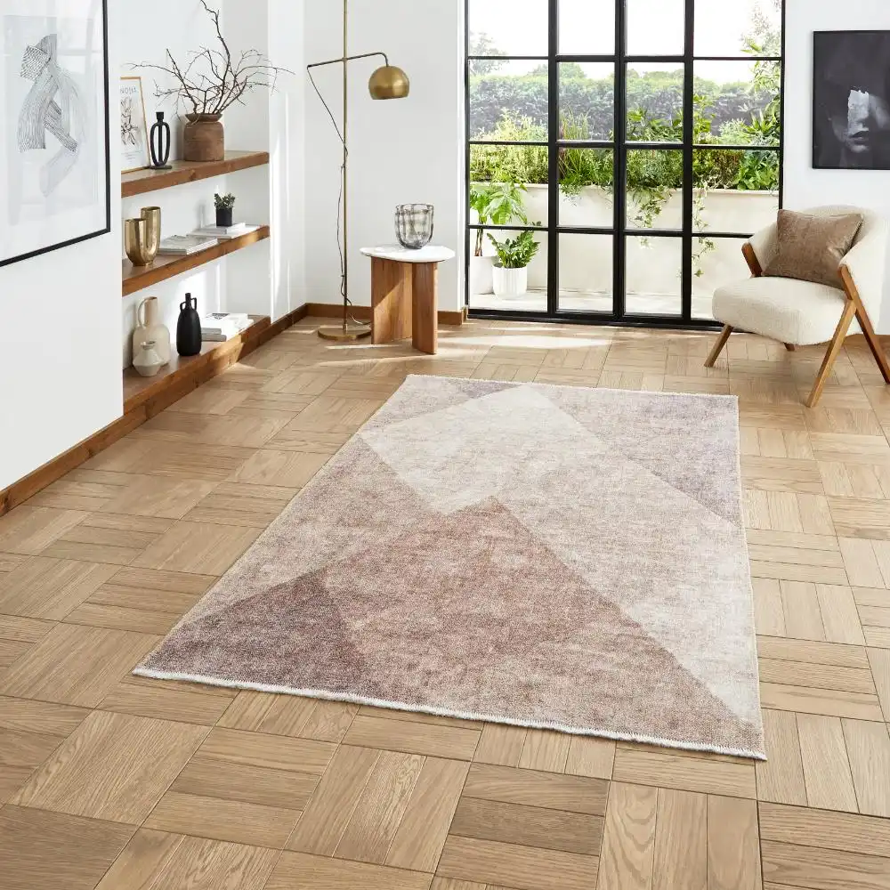 Whisper Think Washable H1065 Beige Brown Rug