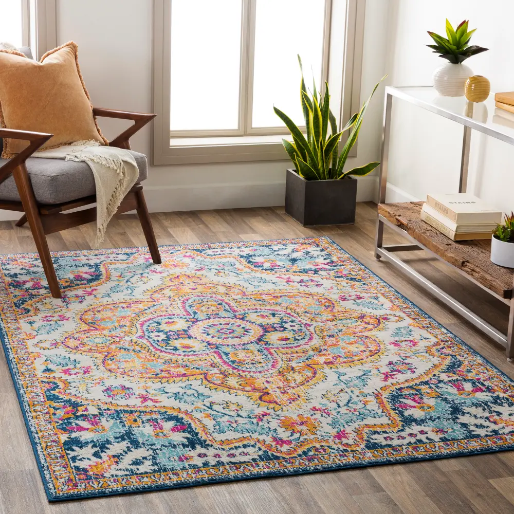 Willow Vintage Oriental Boho Navy Rug
