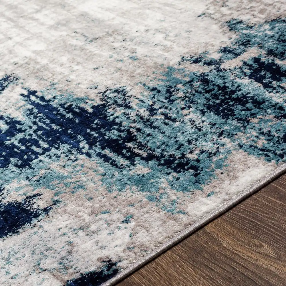 Giulia Abstract Modern Marble Aqua/Navy Rug - Image 10