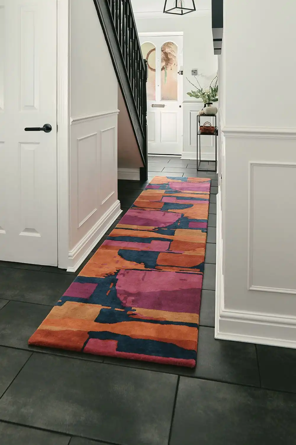 Woven Edge Runners ABSTRACT Red/Multi Rug - Image 2