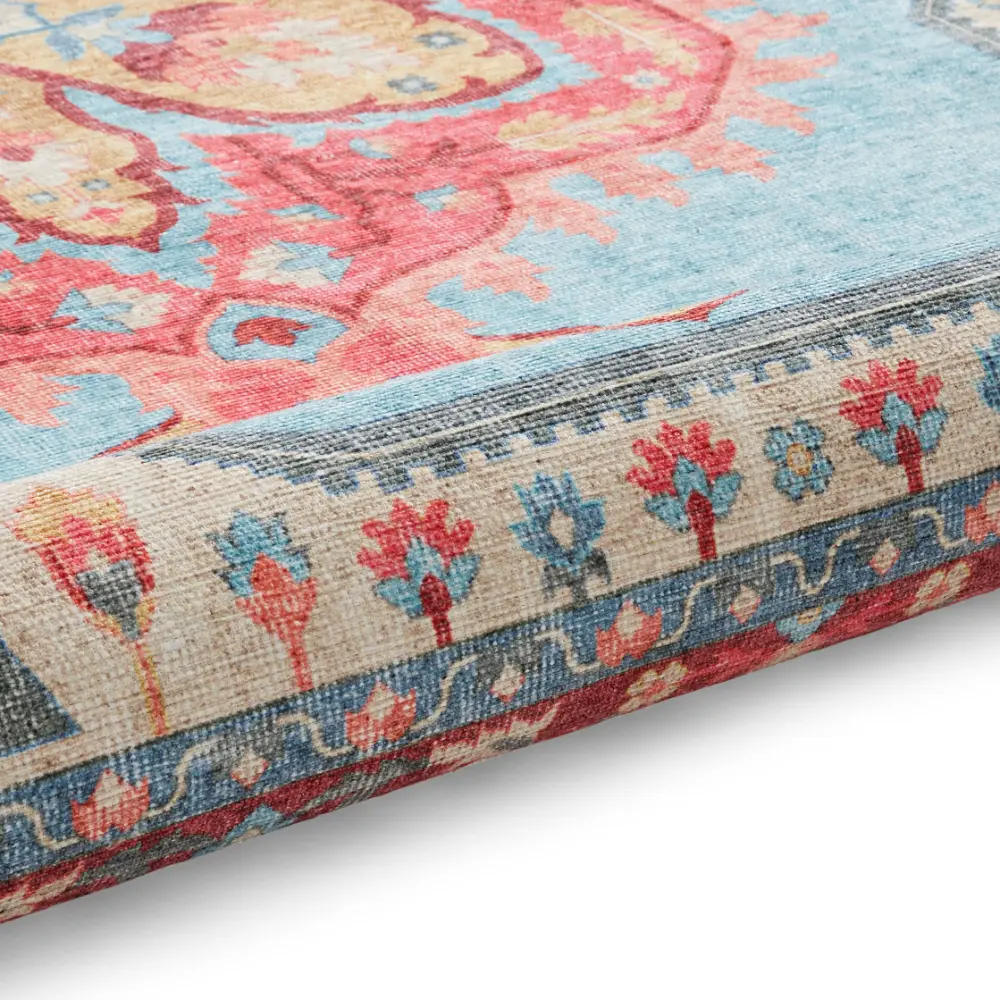Zahra Washable S0063 Blue/Red - Image 9