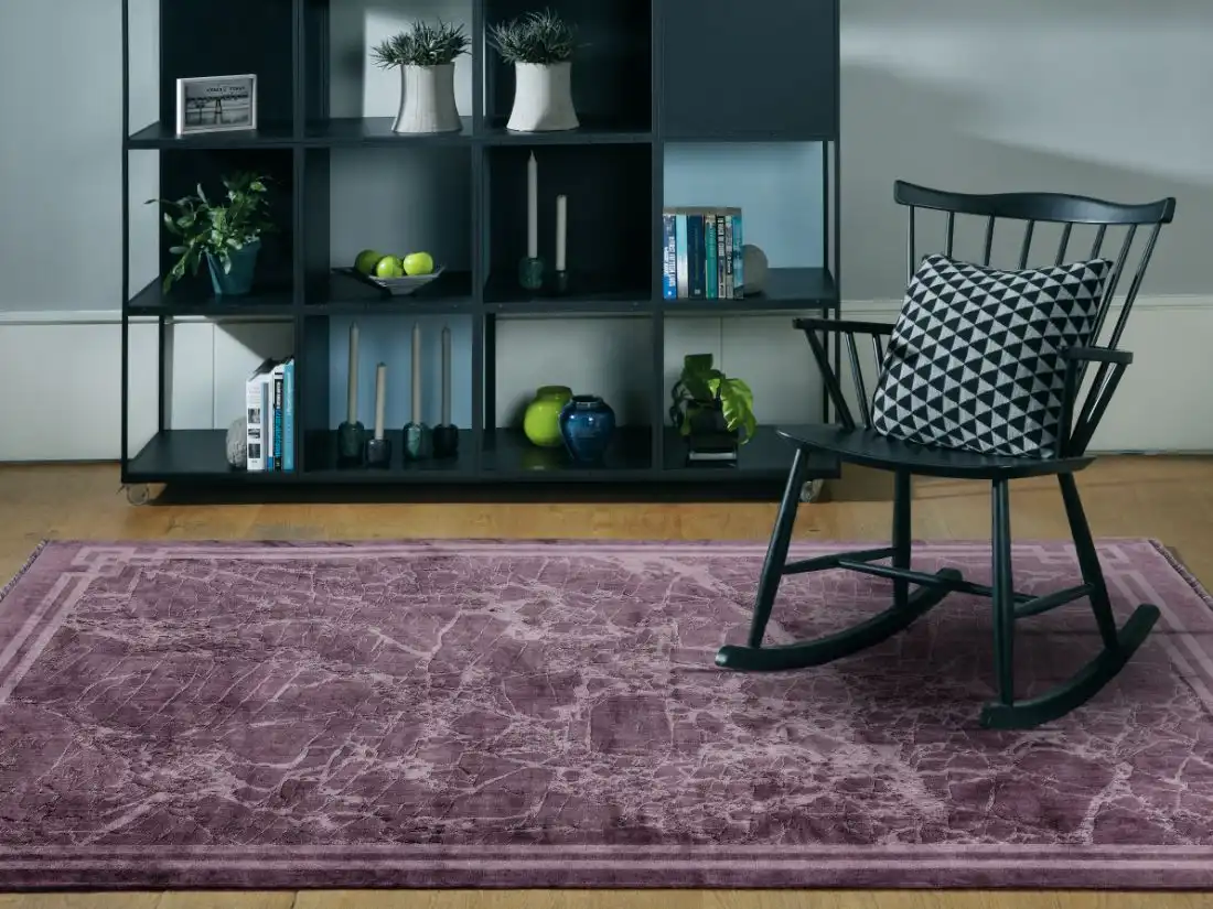 Zehraya ZE01 Purple Border Rug - Image 3