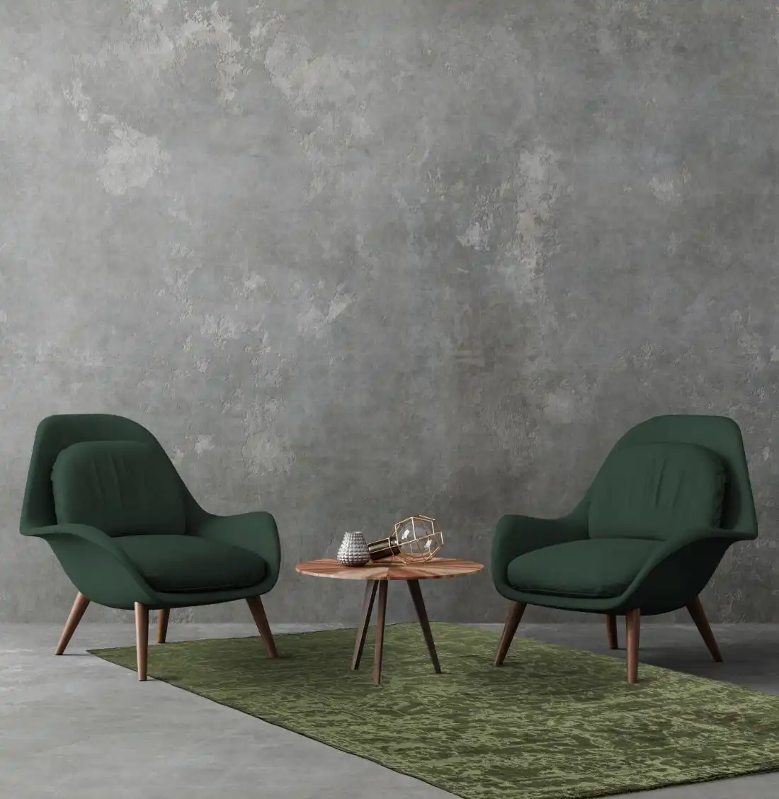 Zehraya ZE06 Green Abstract Rug - Image 3