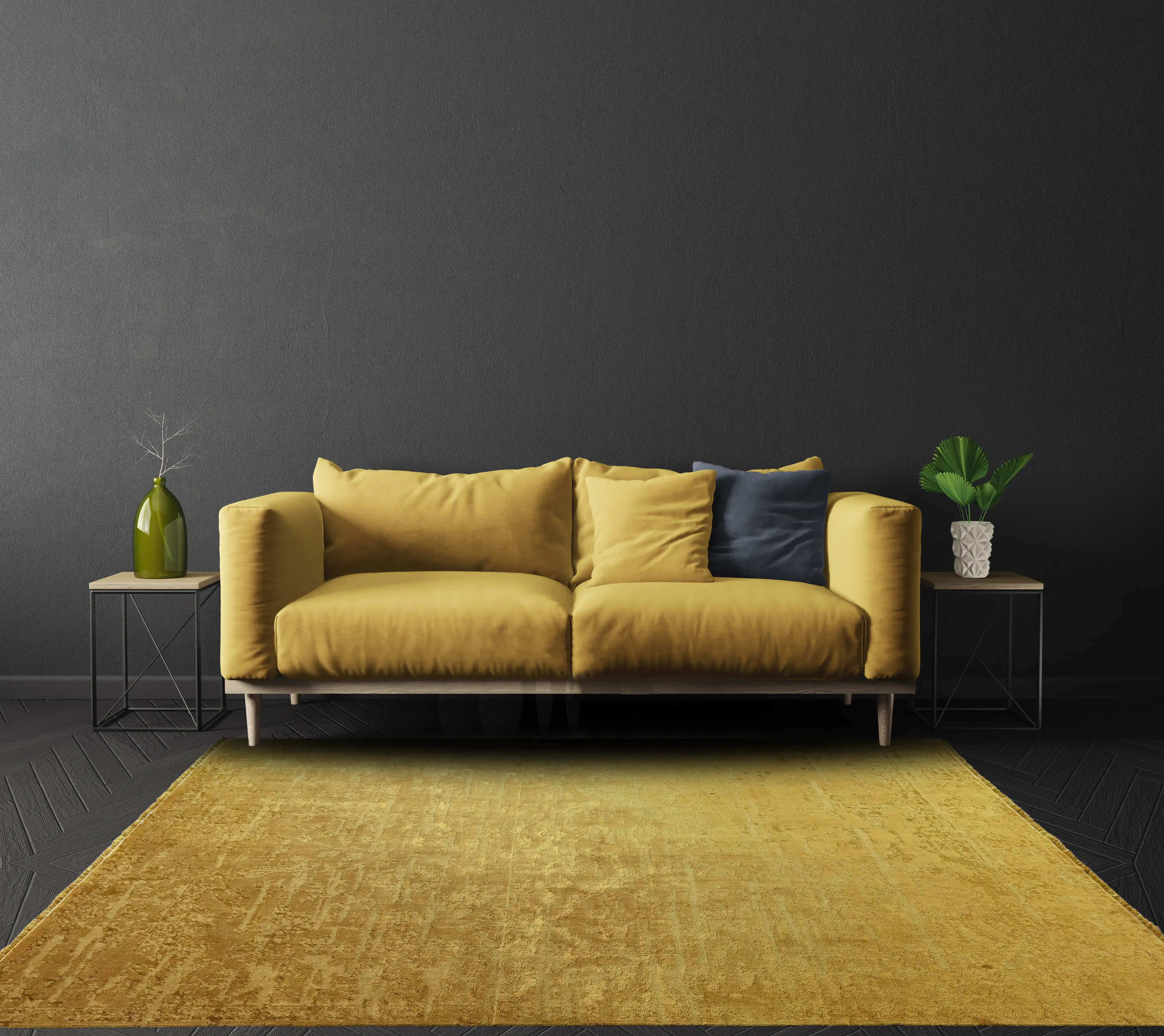 Zehraya ZE09 Gold Abstract Rug - Image 2