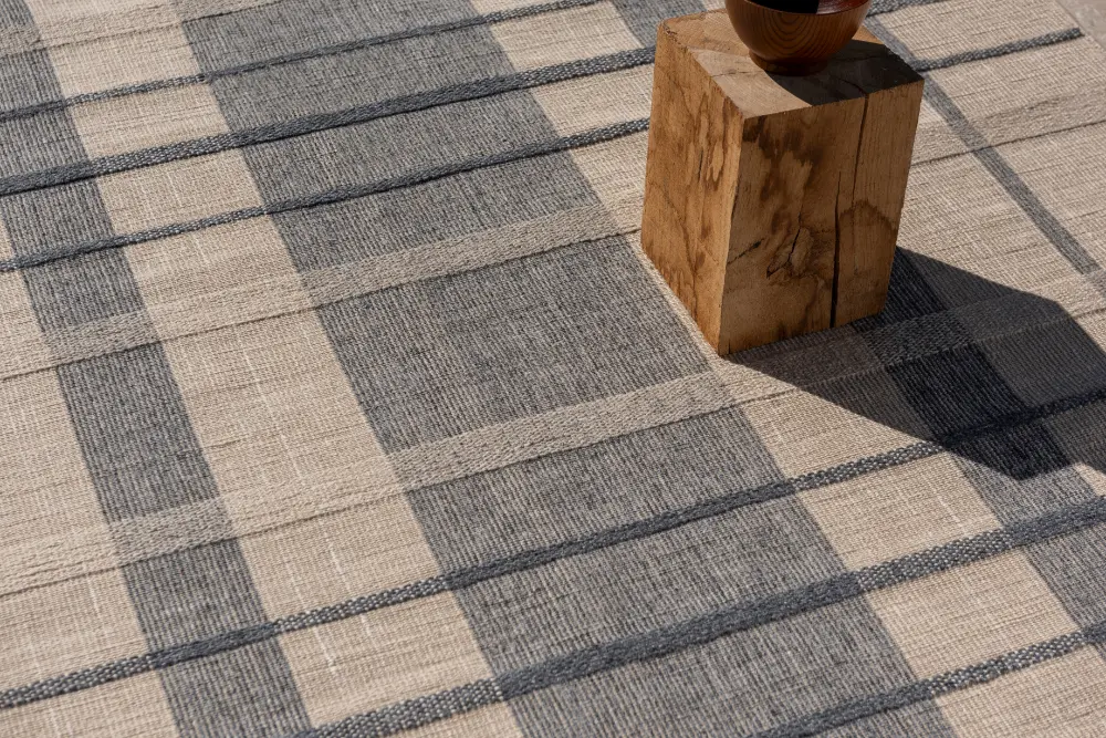 Zona Check Denim outdoor 497408 Rug - Image 4